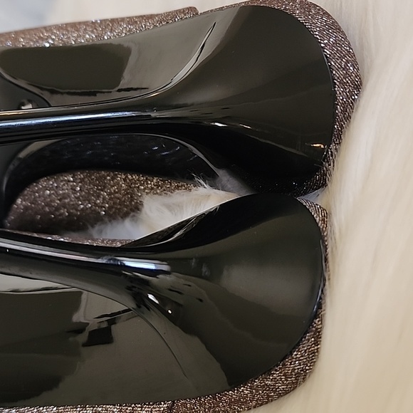 Calvin Klein Matos Open Toe Glitter Pump Heels Heel in Mahog Women's Size 9.5 - Picture 10 of 17